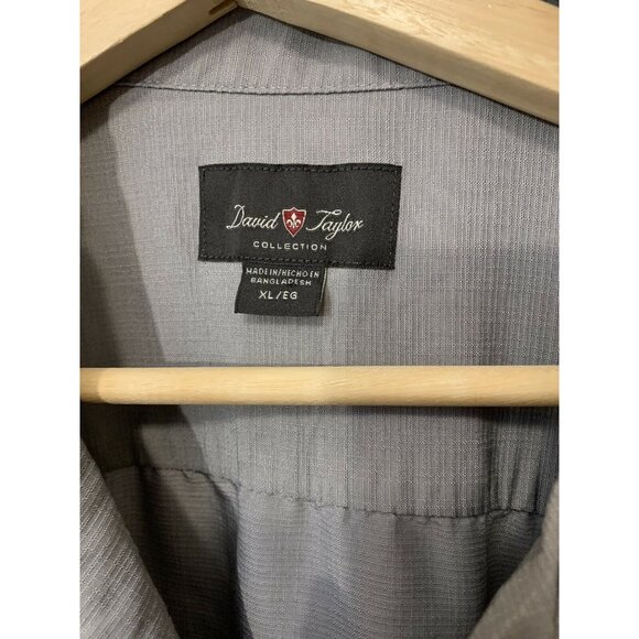 David Taylor Collection Men's Sz XL Button Up Camp‎ Shirt NICE Gray Rockabilly - Picture 2 of 8